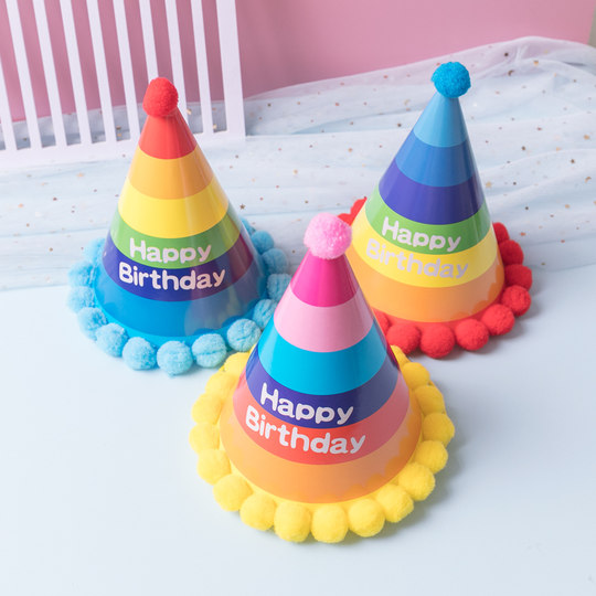 Детские и взрослые праздничные шапочки, шапочки для взрослых на день рождения, шапочки для девочек и мальчиков, модные праздничные шапочки-тортики, шапочки-конусы с помпонами и радужными вставками.