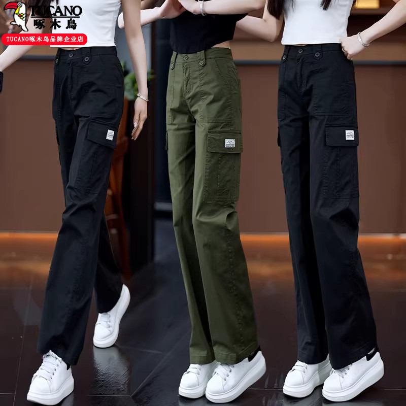 Woodpecker Women's Work Pants Spring and Autumn 2025 New Outdoor Hiking Pants Multi-Pocket Casual Straight Wide-Leg Pants Woodpecker Women's Work Pants Spring and Autumn 2025 New Outdoor Hiking Pants Multi-Pocket Casual Straight Wide-Leg Pants