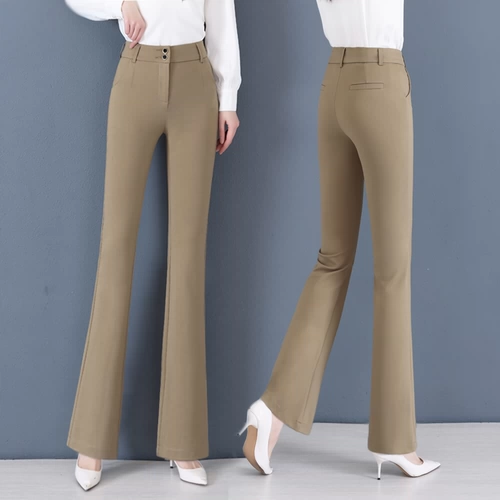 Осенние штаны-клёш, летние штаны, по фигуре, свободный прямой крой, высокая талия