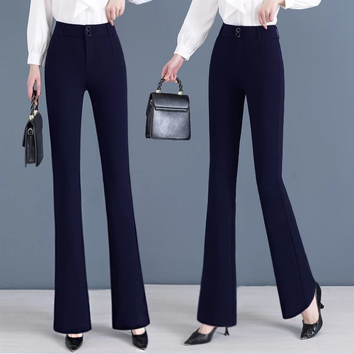 Осенние штаны-клёш, летние штаны, по фигуре, свободный прямой крой, высокая талия