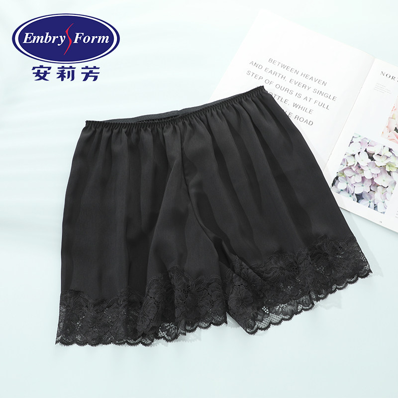 Anly Fang Spring Summer Thin Section Shu Sensation Ice Silk Shorts Lady Lace Side Casual Home Hit Bottom Sleeping Pants ED00090