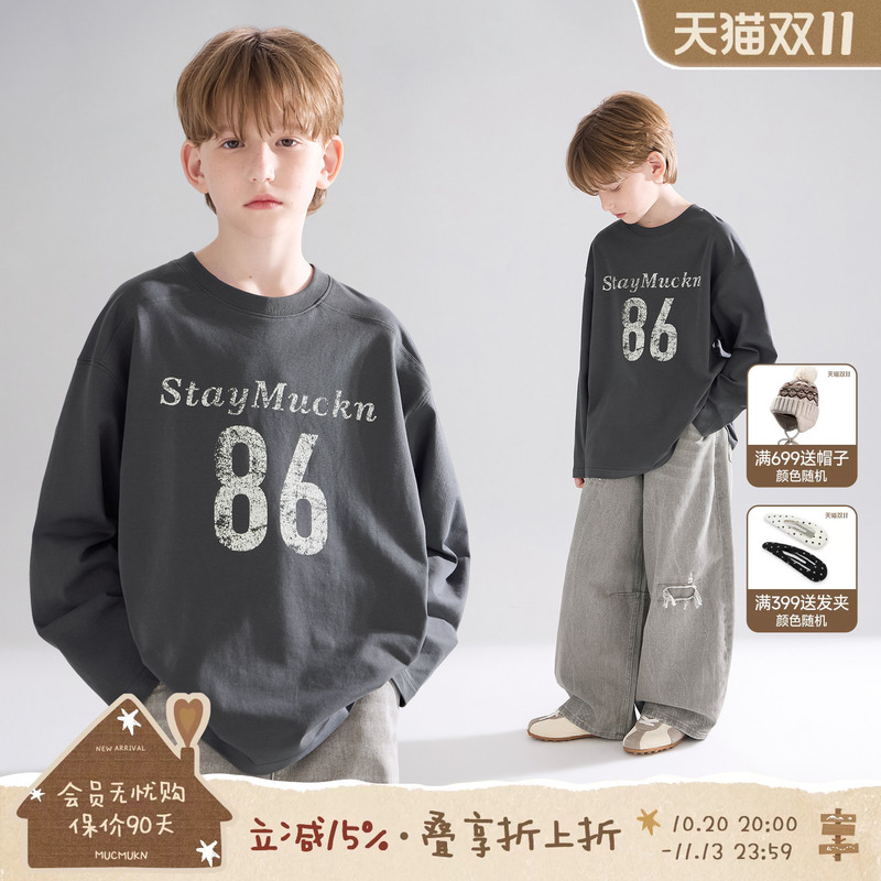 Mucmukn【No. 86 Rider】7A Antibacterial Cotton Racing Trend Cool Distressed Print T-Shirt for Boys 26 Autumn New Mucmukn【No. 86 Rider】7A Antibacterial Cotton Racing Trend Cool Distressed Print T-Shirt for Boys 26 Autumn New