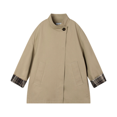 Mucmukn Children's Clothing Autumn British Style Retro Trench Coat Jacket Textured Double-Sided Twill Coat for Girls — 1