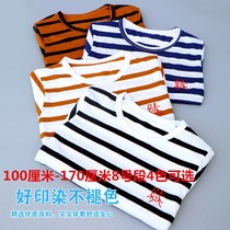 Cotton boy short sleeve 3 striped T-shirt printing summer dress new 4 middle and big children half sleeve shirt Tide brand Korean childrens clothing male 5