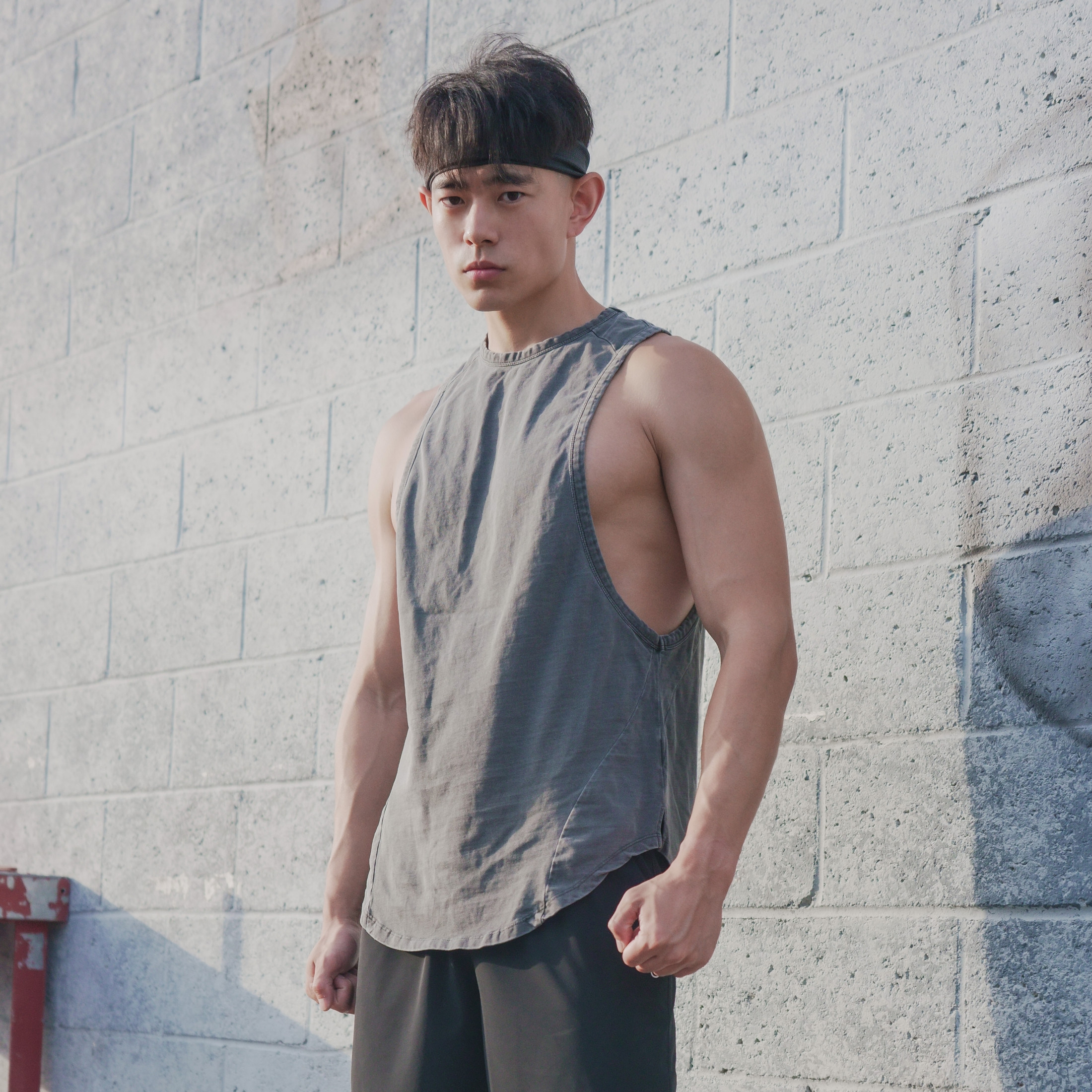 DRIOTOPIA spring and summer vintage T-shirt men's washed loose sleeveless vest casual short sleeve top DRIOCO