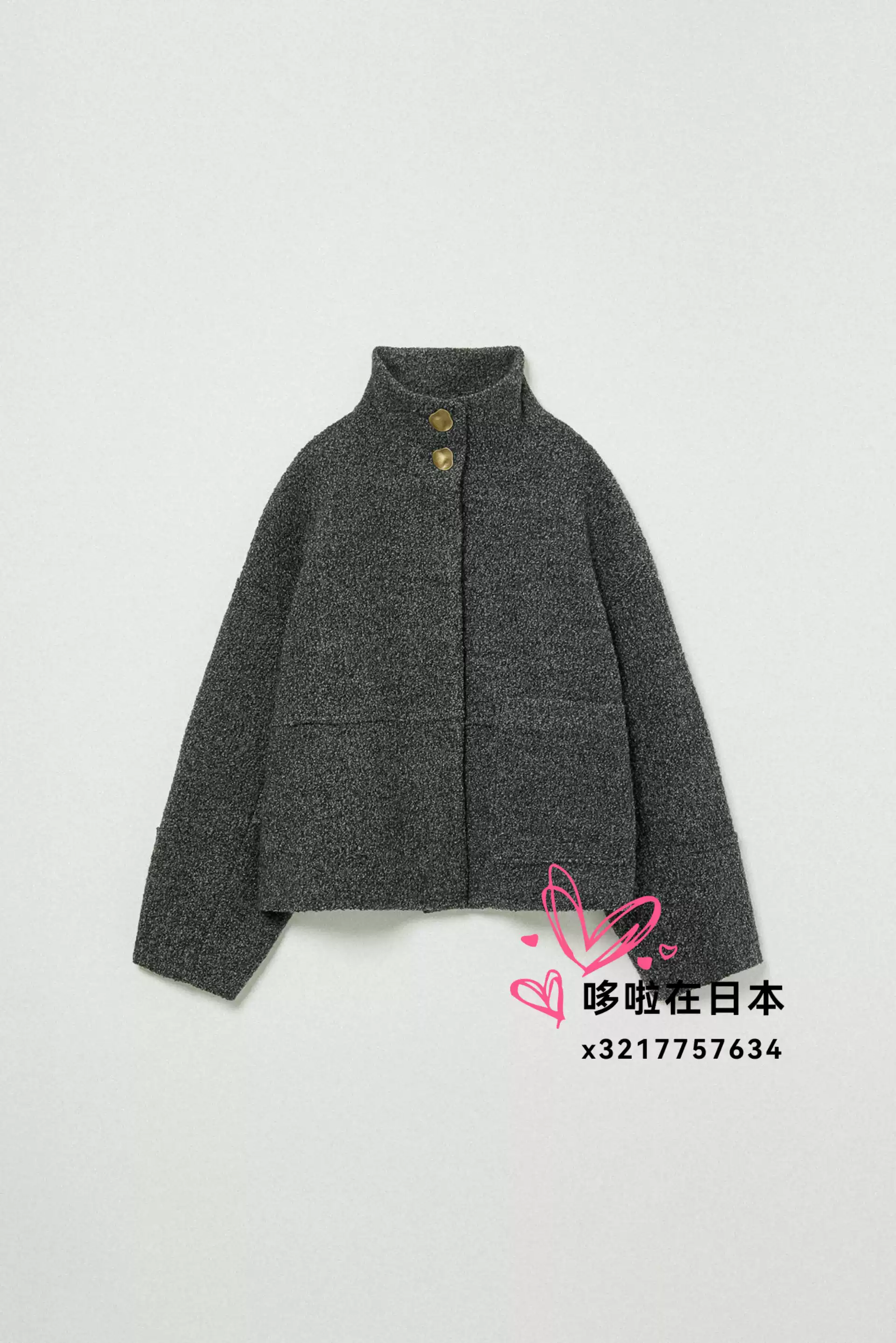 日本代购拼邮包税eaphi外套CHECKERED BOA COAT