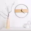 Wall log wall clock punch-free Nordic solid wood bedroom watch Living room ultra-quiet creative simple decorative wall clock