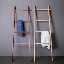 Solid wood ladder coat rack floor creative simple trapezoidal bedroom hanger living room bathroom clothes towel rack