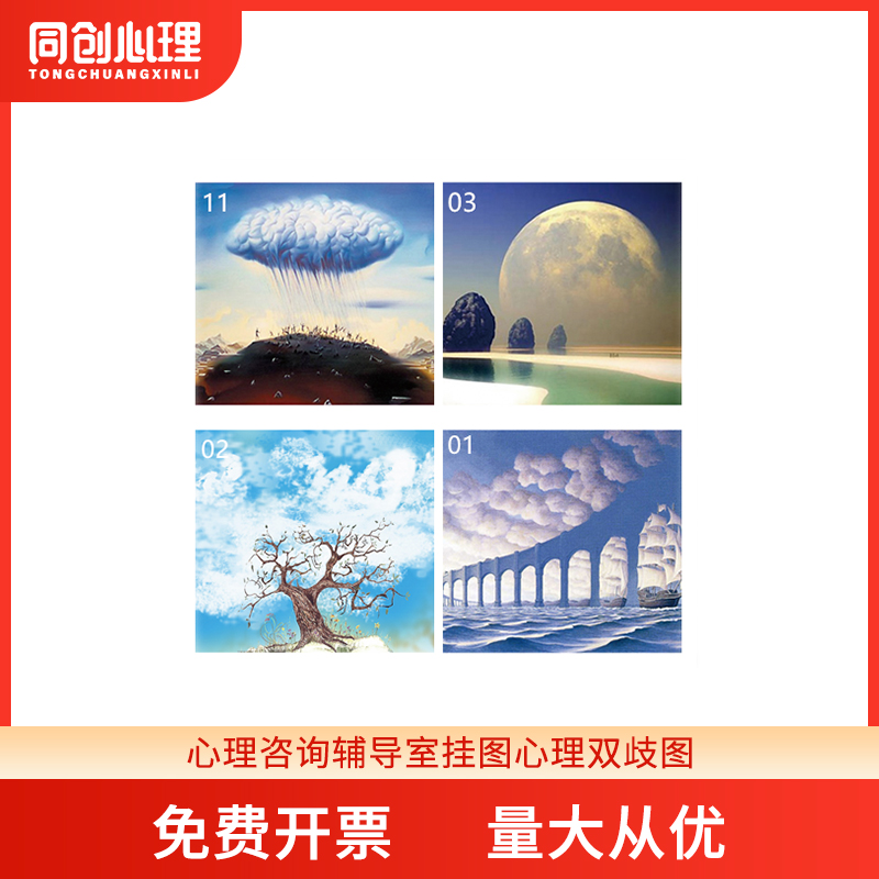 Psychological counseling counseling room wall chart psychological bifidity chart impossible graphic nine-person figure room decoration painting wall chart