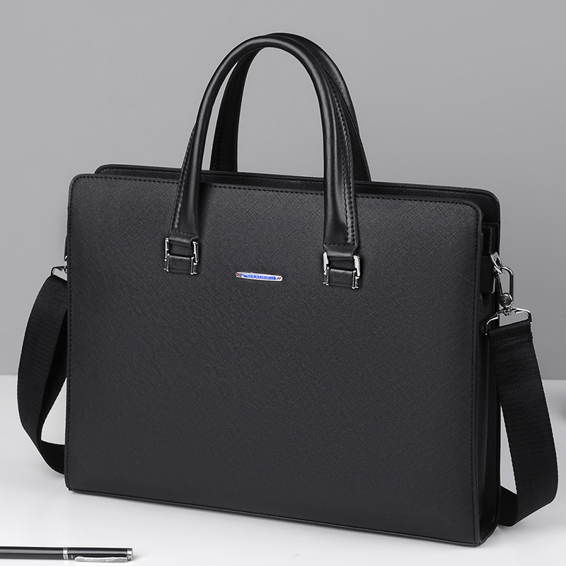 White-Collar Business Briefcase, Horizontal Men's Bag, Conference Document Bag, 14-Inch Computer Bag, Crossbody Backpack, Large-Capacity Handbag White-Collar Business Briefcase, Horizontal Men's Bag, Conference Document Bag, 14-Inch Computer Bag, Crossbody Backpack, Large-Capacity Handbag