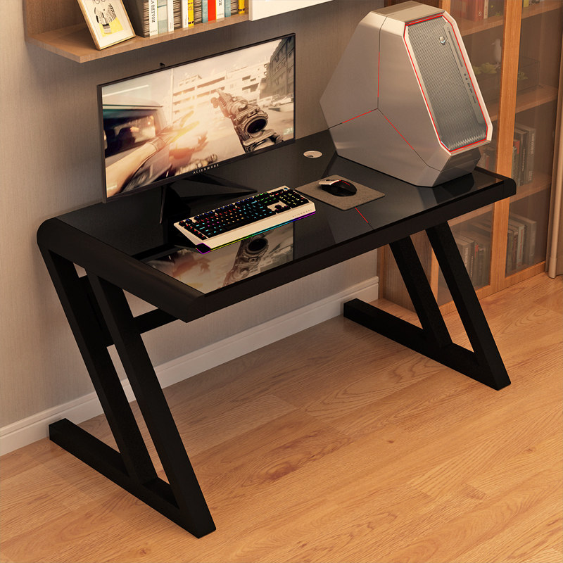 Brief Modern Tempered Glass Computer Desk Electric Race Desk Desktop Desk Home Student Desk Study Desk Sub