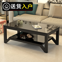 Tempered glass tea table simple modern living room small apartment tea table office square simple table household tea table