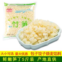 Fresh diced bamboo shoots 5 pounds packed clear water bamboo shoots winter bamboo shoots diced restaurant commercial large bags of steamed buns dumplings and siomai fillings