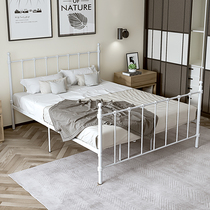 Warehouse simple modern wrought iron bed Double bed 1 5-meter dormitory iron frame bed 1 8-meter princess bed Iron bed rental bed