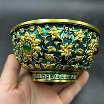 Ancient copperware cloisonné bowl gilt bowl flower blossom and wealth bowl ornaments home decorations special offer