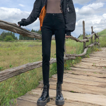 Small jeans women spring and autumn 2021 New High waist thin black tight nine points slim slim slim pants