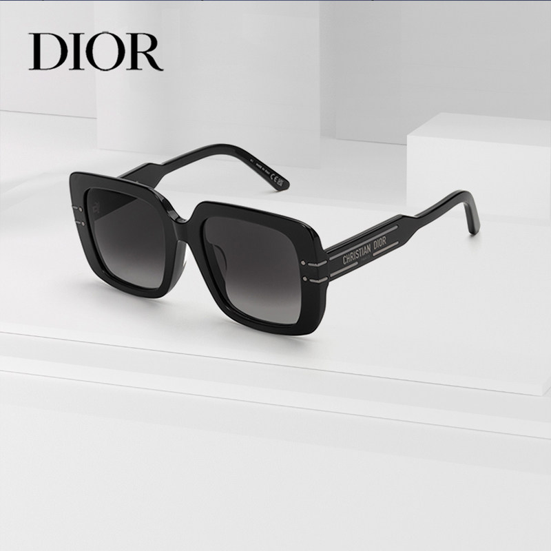 DIOR迪奥国行正品女板材太阳镜DIORSIGNATURE S11F百搭大方框黑超