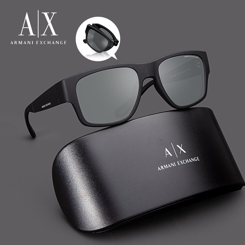 ARMANI阿玛尼折叠太阳镜AX4141SU方形便携驾驶钓鱼开车板材酷墨镜