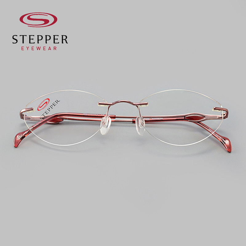 Stepper/思柏2022新款女商务无框镜框超轻光学近视眼镜架SI-5594