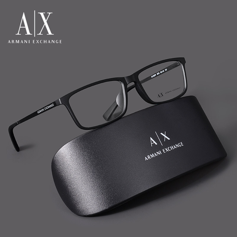 ARMANI阿玛尼眼镜框男士商务休闲方形板材全框近视眼镜架OAX3027F