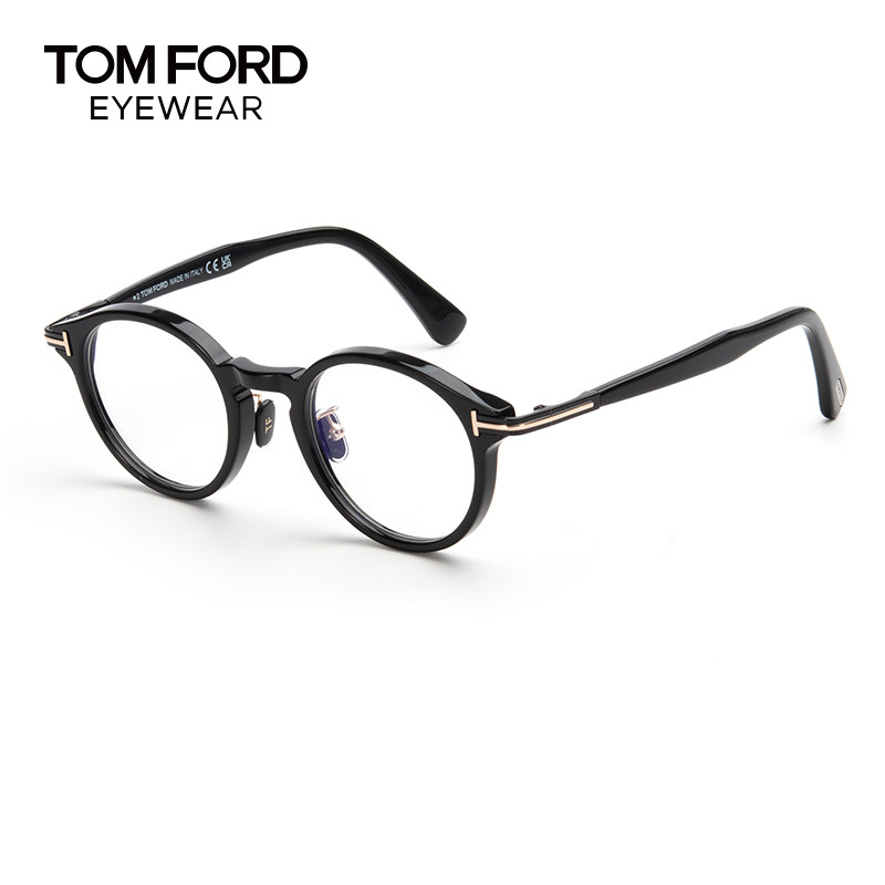 TOM FORD汤姆福特复古圆框眼镜框男TF6008优雅经典T标近视镜架女