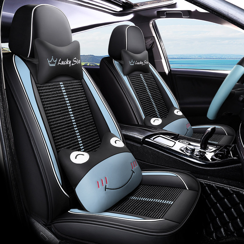 Cartoon Car Cushion Summer Cool Mat Lady Car Seat Cushion All Season Universal Cute Seat Cover All Round Seat Cover