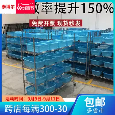 E-commerce warehouse intelligent sorting car distribution picking goods truck logistics mobile trolley four-layer stainless steel frame car