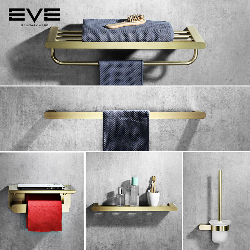 Nordic towel rack light luxury bathroom bathroom towel wall-mounted stainless steel pendant rack set device rack hook