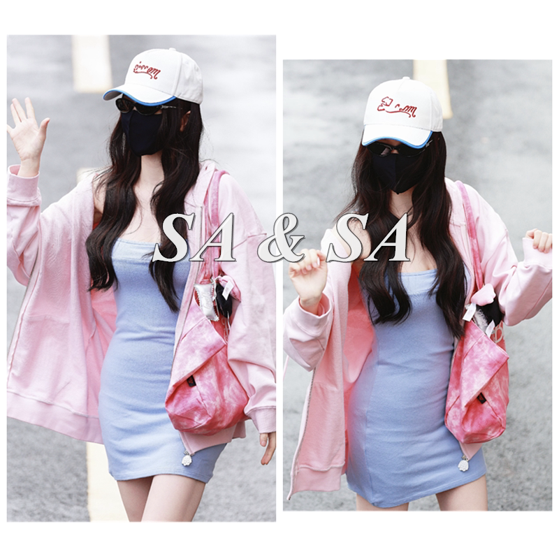 Yu Shuxin's Same Style Pink Zip-Up Cardigan Jacket for Women, New Autumn and Winter Loose-Fitting Bf Lazy Style Korean Version Hooded Sweatshirt Yu Shuxin's Same Style Pink Zip-Up Cardigan Jacket for Women, New Autumn and Winter Loose-Fitting Bf Lazy Style Korean Version Hooded Sweatshirt