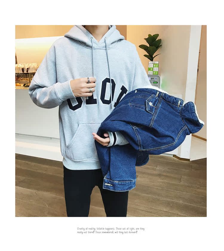 Gu Binzhe mùa đông nam mới áo khoác denim đôi nam quần áo len cừu Hồng Kông áo khoác denim sang trọng áo khoác uniqlo