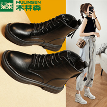 Mullinson Martin boots female British style 2020 autumn and winter new wild net red thin boots winter velvet boots women