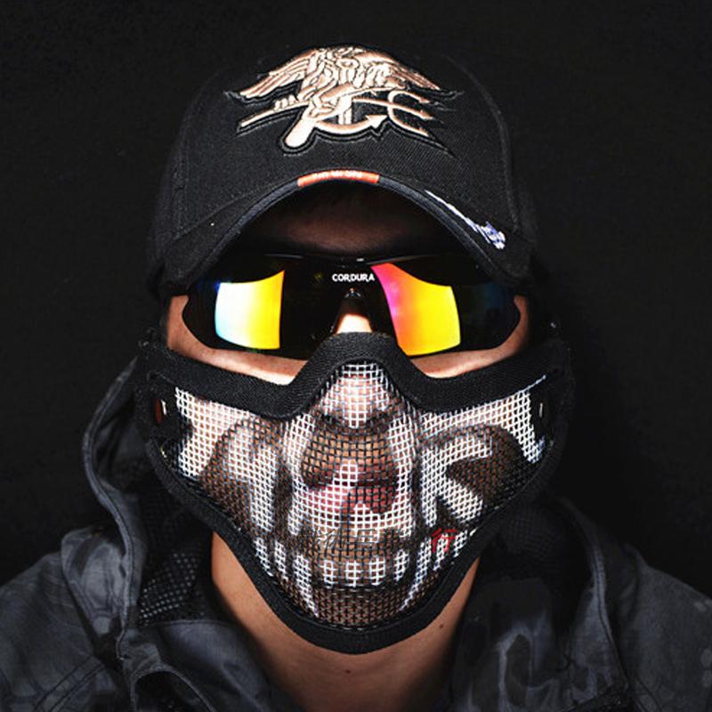 Tactical Soldiers TMC Barbed Wire Skeleton Mask Army Fans CS Field Anti-BB Bomb Half Face Steel Wire Mask Protect Face