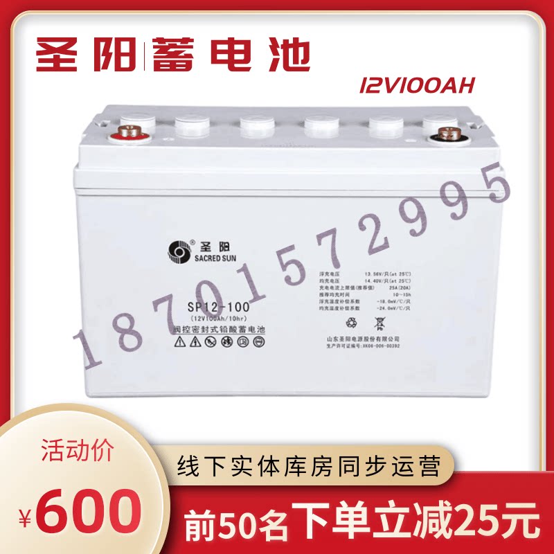 Shengyang battery SP12-100 computer room UPS EPS power supply dedicated maintenance-free battery 12V100AH