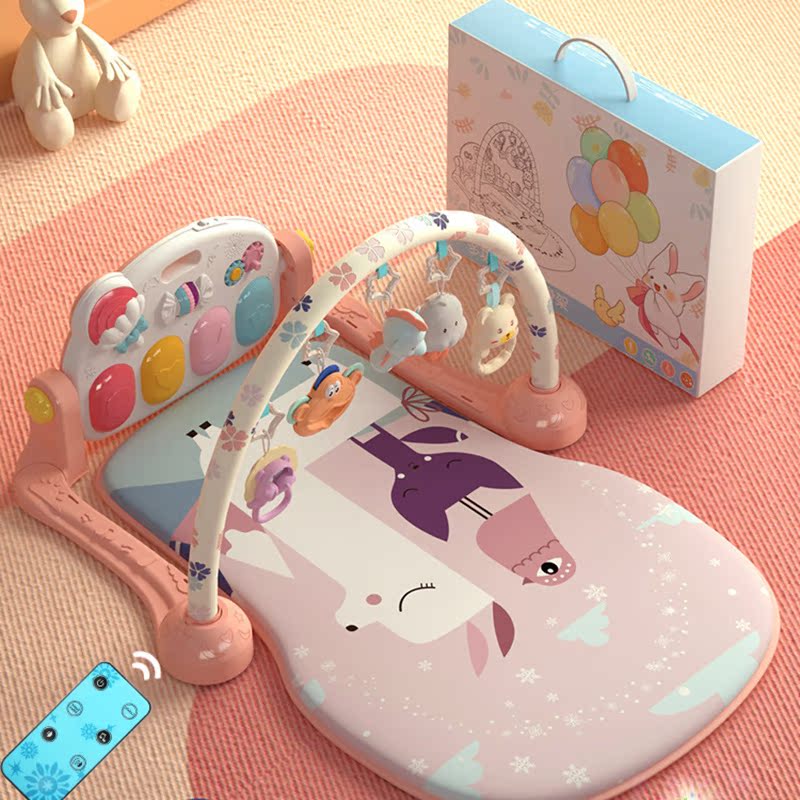 Newborn baby gift box baby multi-function piano fitness frame 0-12 months educational early education rattle soothing toy