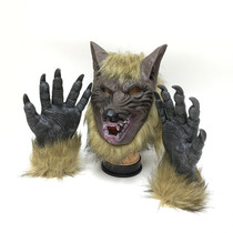 Childrens Halloween horror animal masquerade props headgear stage performance big bad wolf mask gloves paws