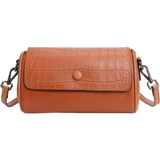 Подушка, сумка через плечо на одно плечо, из натуральной кожи, крокодиловый принт