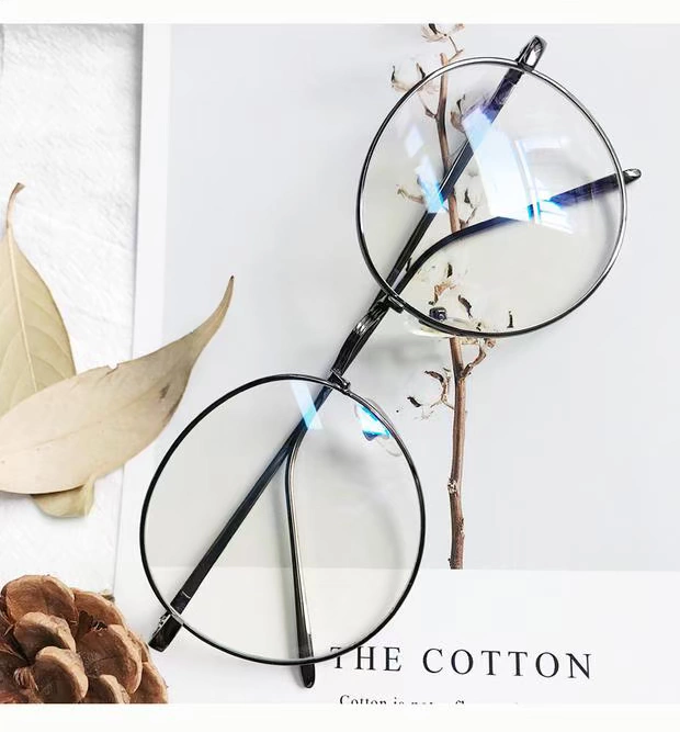Kính râm khung kính retro thủy tinh tròn kính chống ánh sáng cận xanh bức xạ nam và nữ khung lớn gương tròn kính khung  sơn tùng