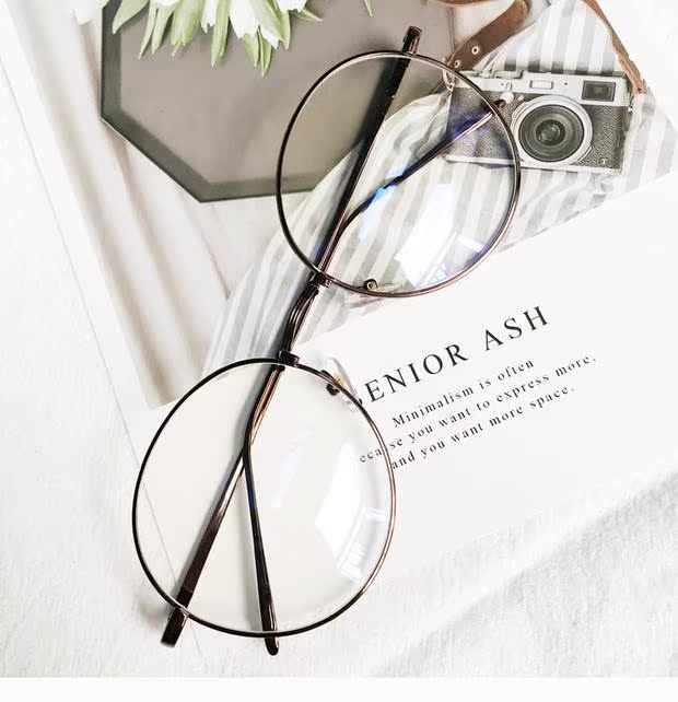 Kính râm khung kính retro thủy tinh tròn kính chống ánh sáng cận xanh bức xạ nam và nữ khung lớn gương tròn kính khung tròng kính cận