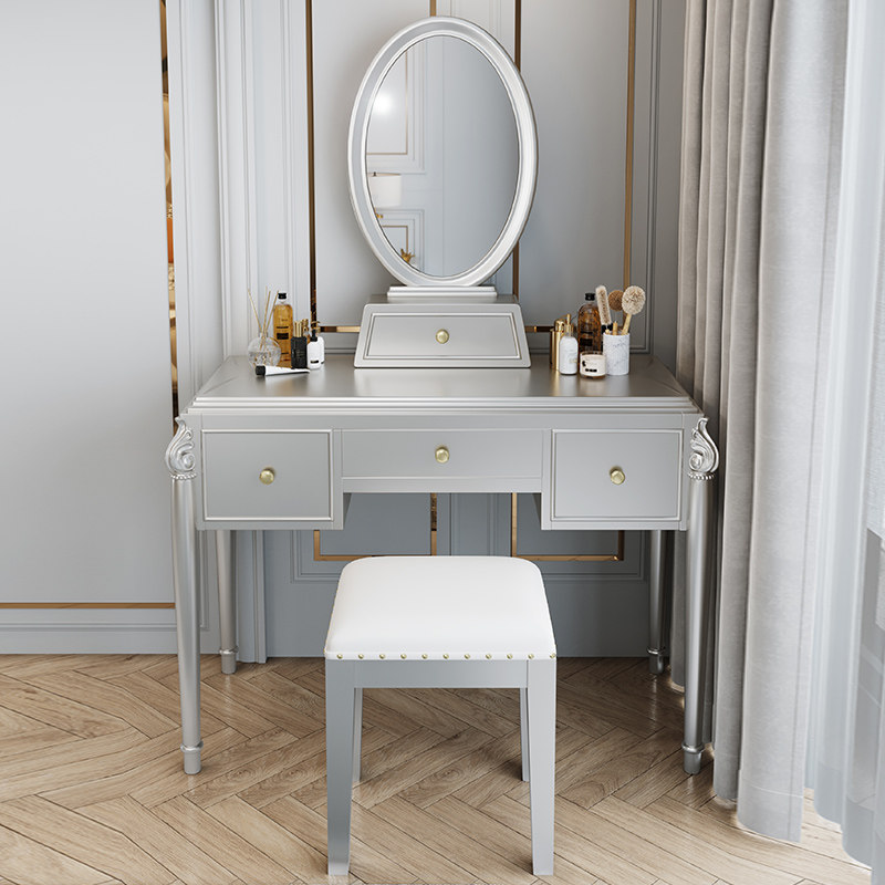 American light lavish solid wood dresser modern minimalist make-up table with mirror containing bedroom Eurostyle small family princess wind 