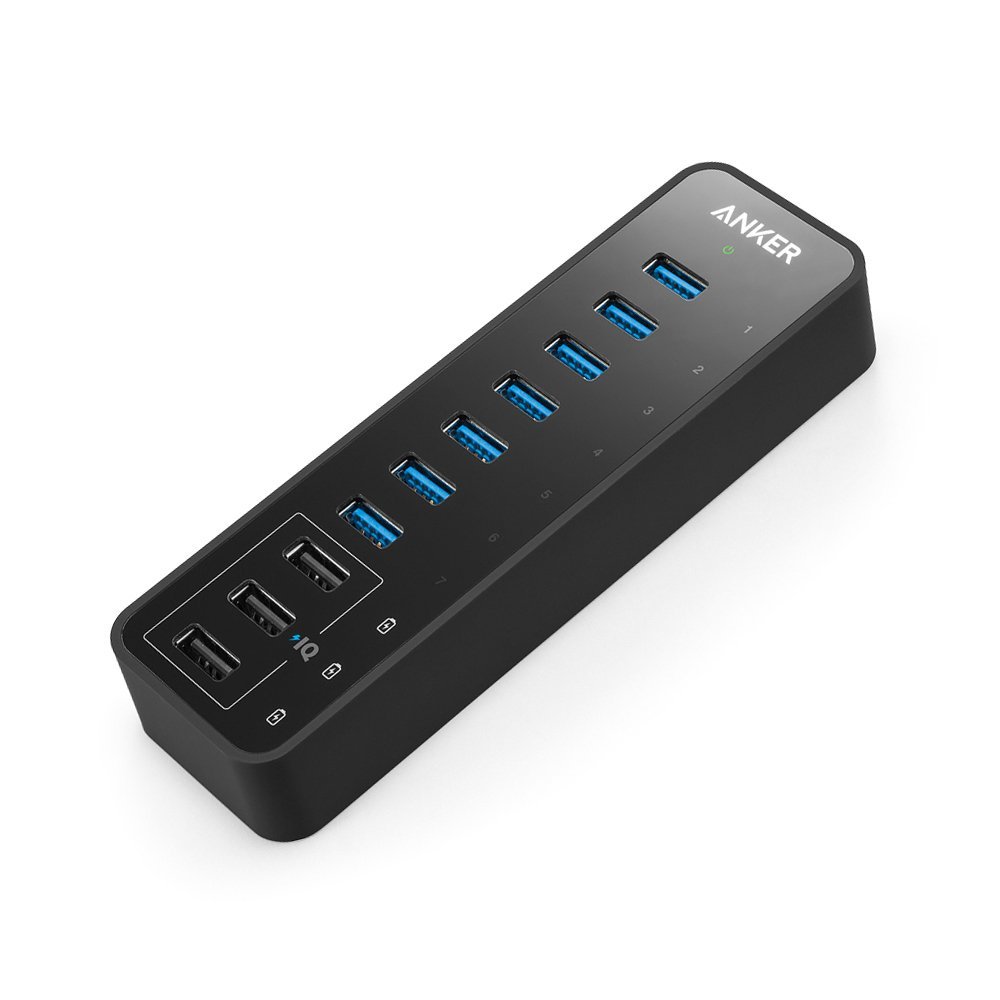 Anker 10 Port 60W Data Hub with 7 USB 3 0 Ports 3 PowerIQ
