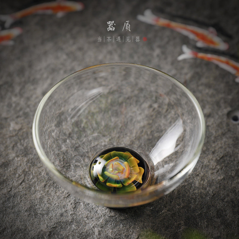 Creative four seasons tea cup Japanese handmade glass teacup master cup female personality gift household kung fu teacup