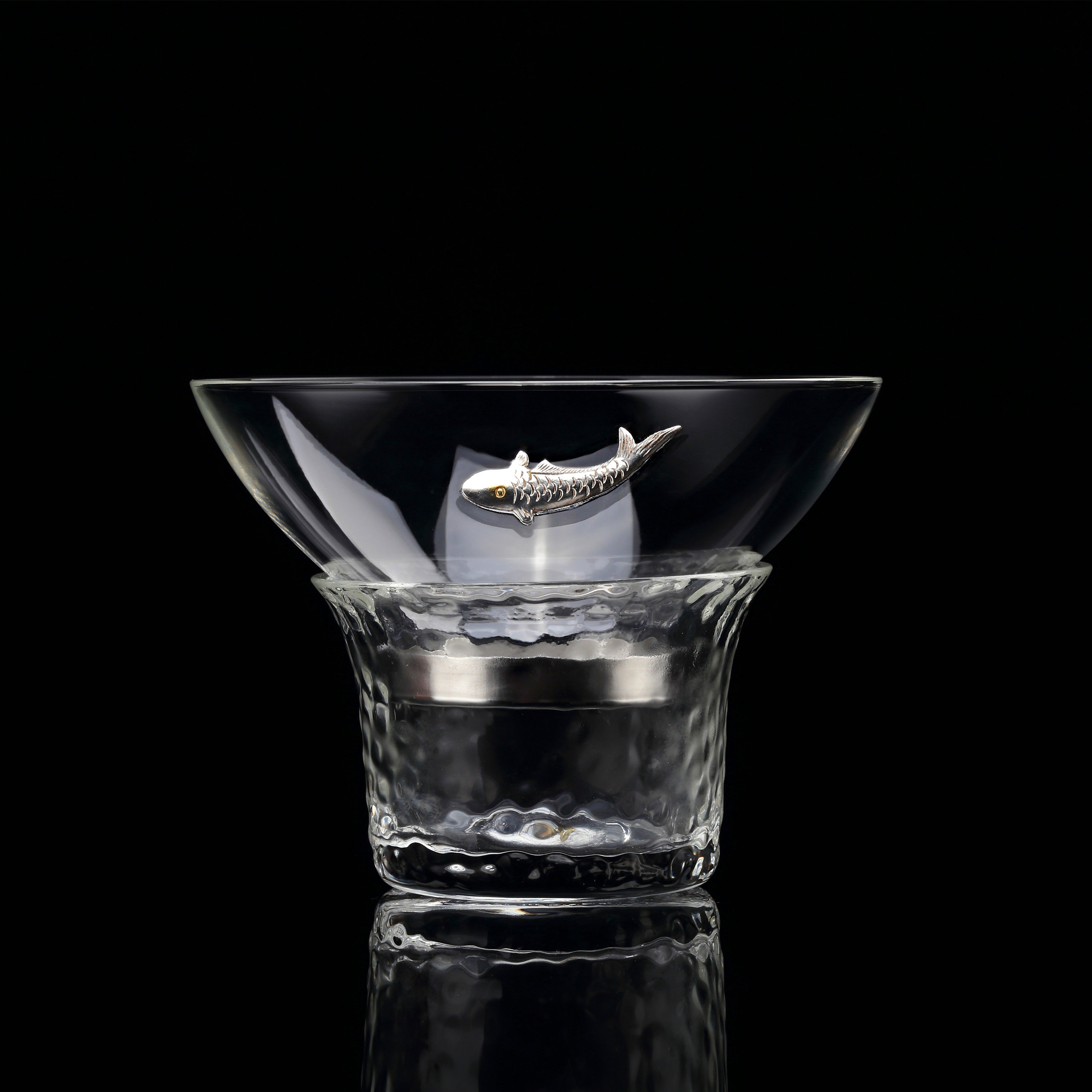 Creative silver-set leakage heat-resistant glass tea leaf filter transparent net tea filter Kunfu tea filter