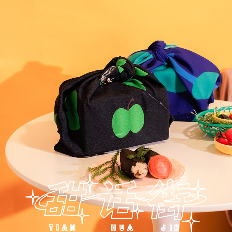 Sweet Talk Street Japanese-style bento box bento bag strap strap bag large size lunch box hand-held canvas bag carrying bag