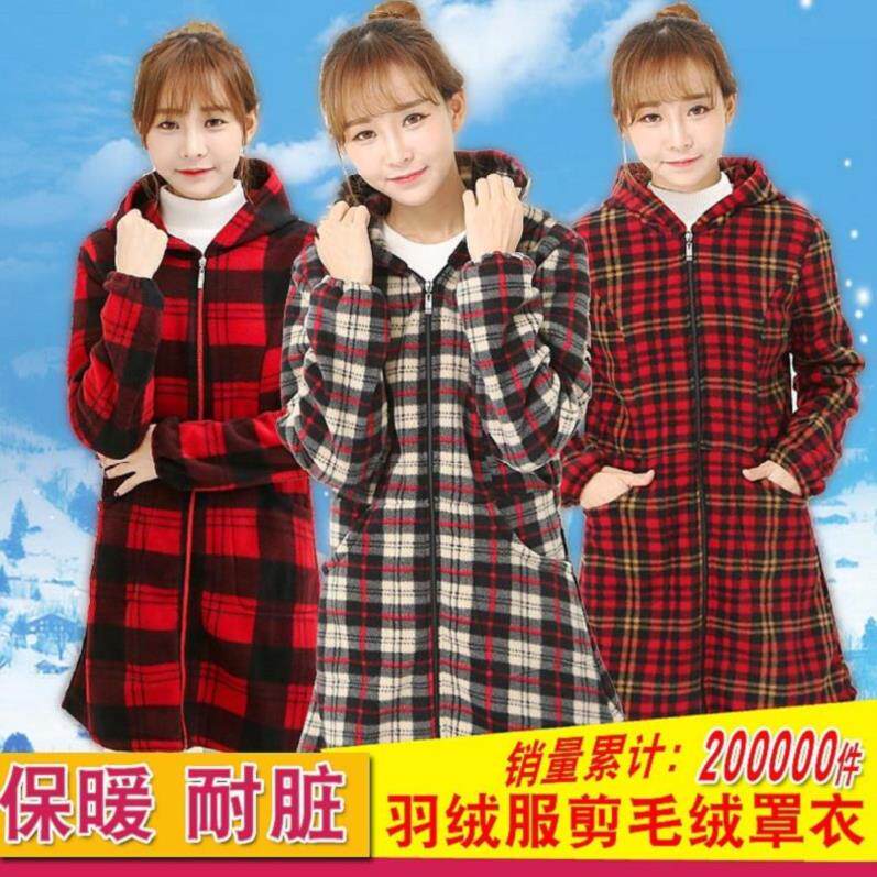 Cotton overcoat plus velvet warm women's professional down jacket overcoat Plus size overcoat Housewife zipper women's clothing