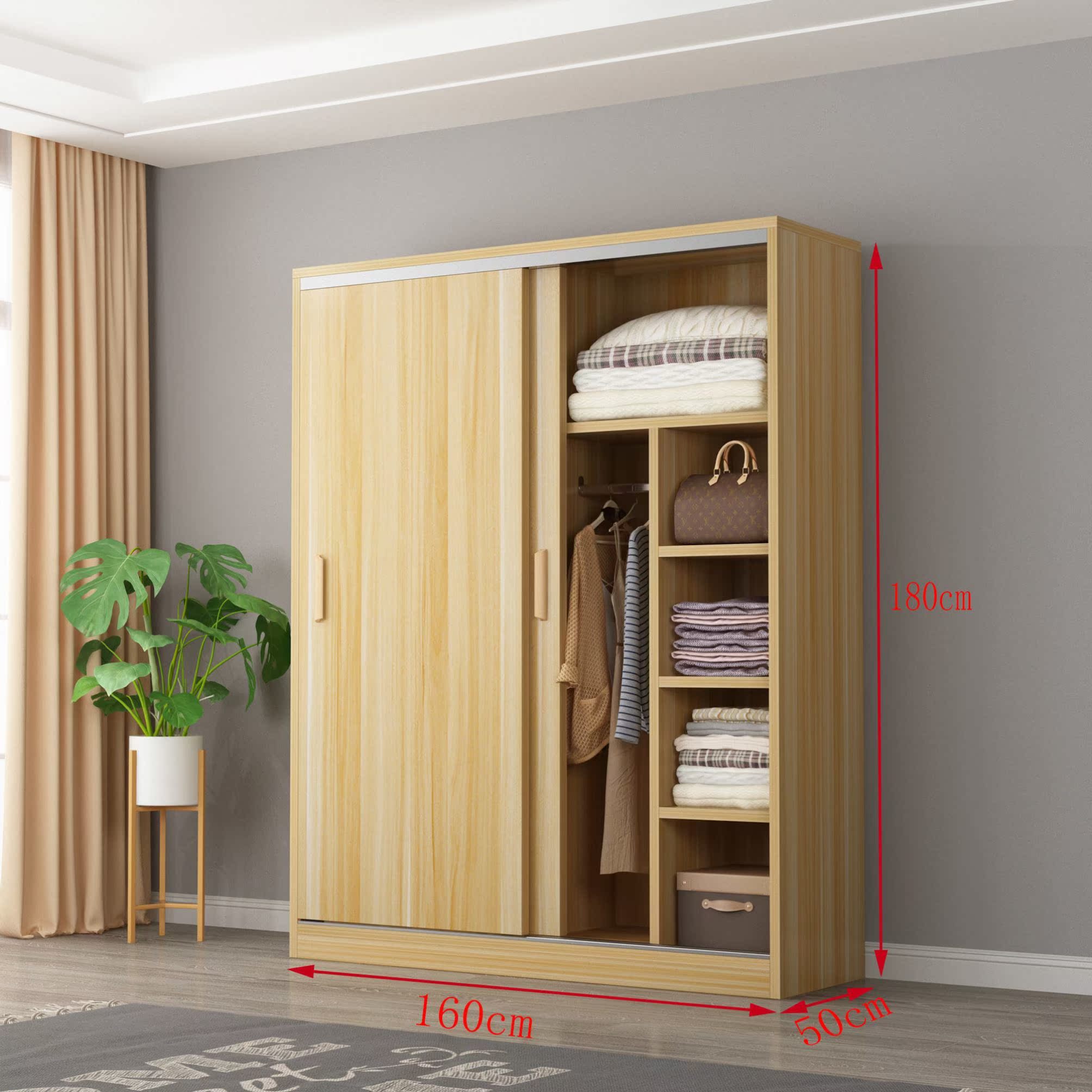 One meter two bedroom sliding door wardrobe small apartment 12m wide 1 meter 2 simple 80cm long two doors children's wardrobe