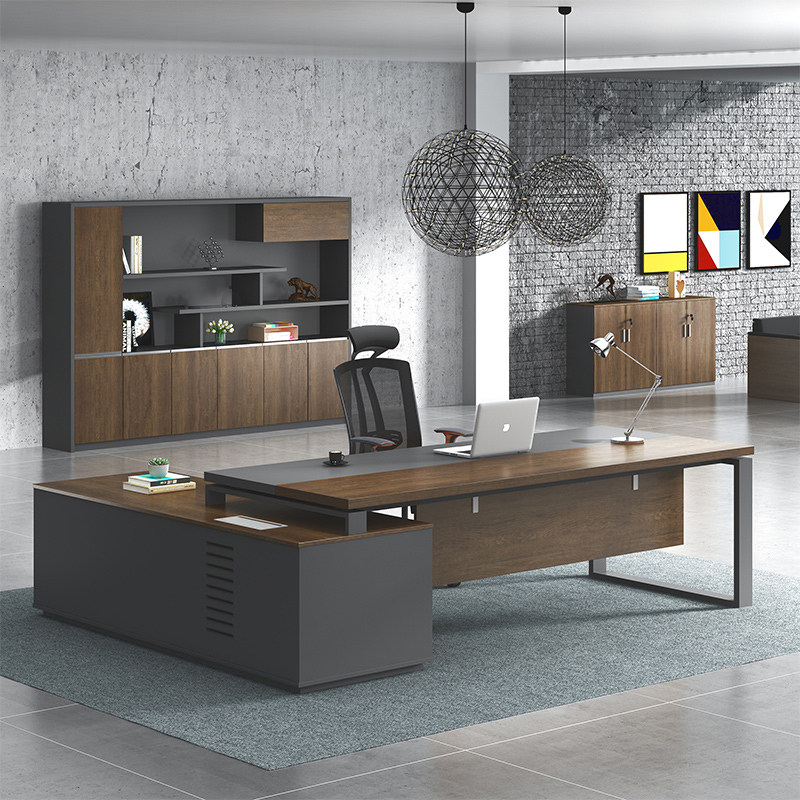 Light luxury industrial wind single boss table chief editor table simple modern supervisor general manager table large table table and chair combination