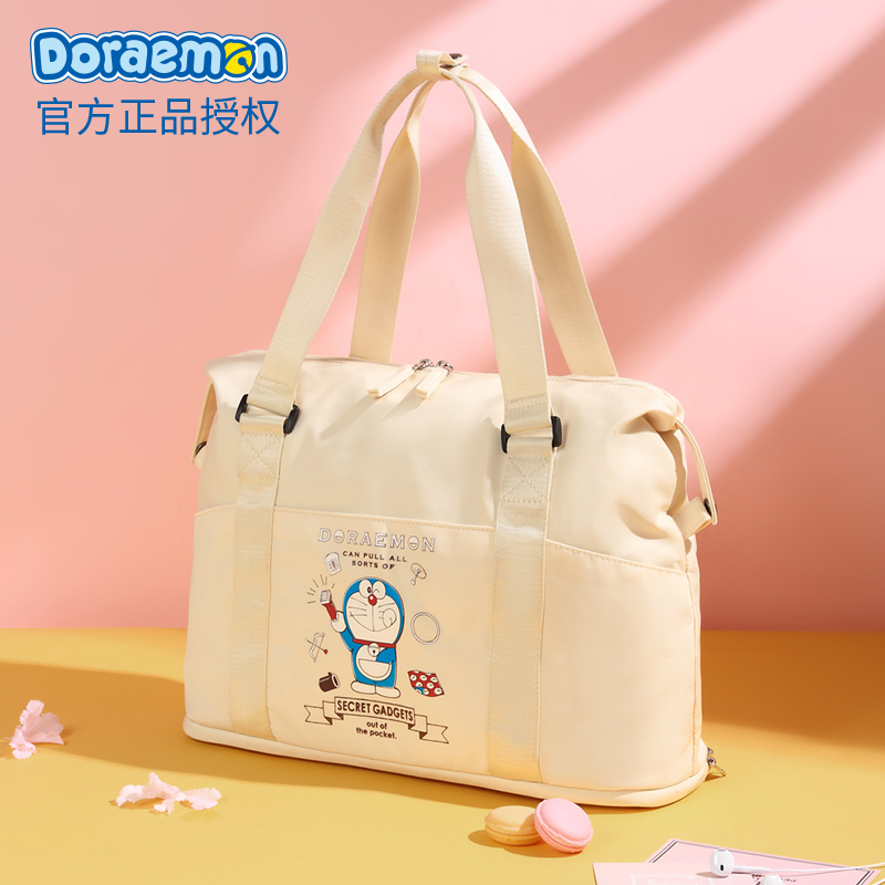 Doraemon travel bag female large capacity portable light duffel bag waiting for delivery storage Travel short business trip fitness