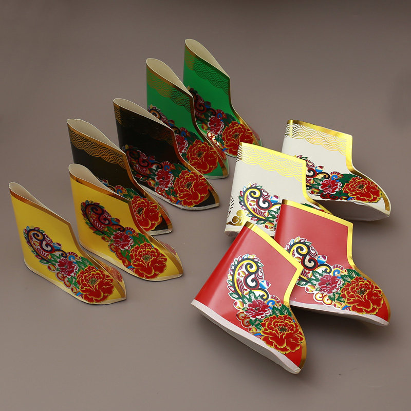 Fairy Tales Woman Boots Fairy women's paper boots handmade to make fairy girl peonies Peony Pineapple with bronzed golden shoes maiden son-Taobao