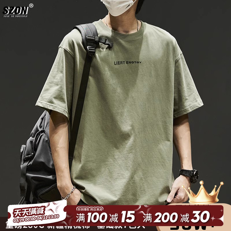 メンズ半袖Tシャツ 和風 シンプル コットン 厚手Tシャツ ゆったり トレンド 万能 アメカジ トップス 夏