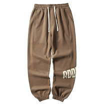 Gray sweatpants mens trendy casual leggings loose heavy letter sweatpants mens autumn trendy overalls